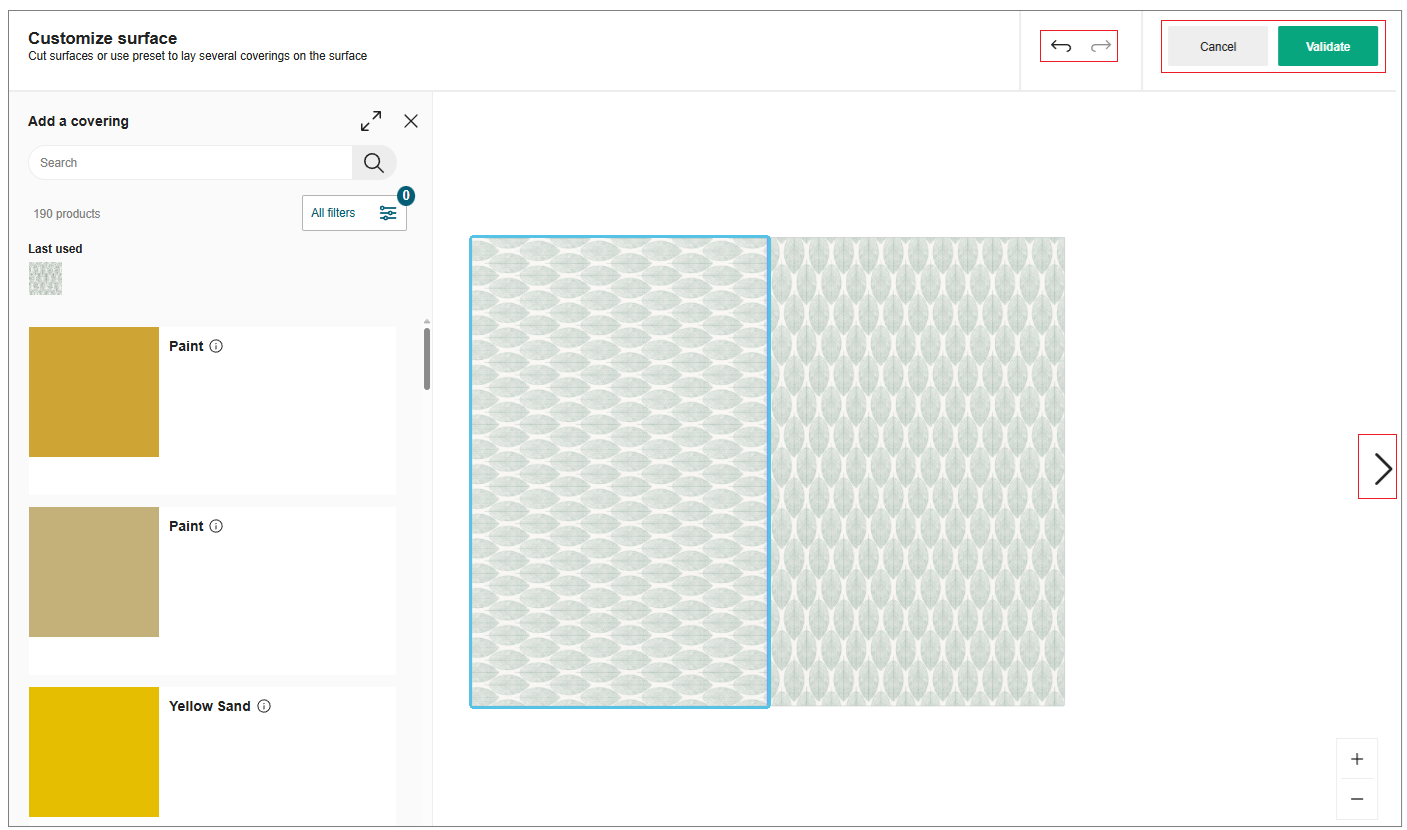 Change coverings options