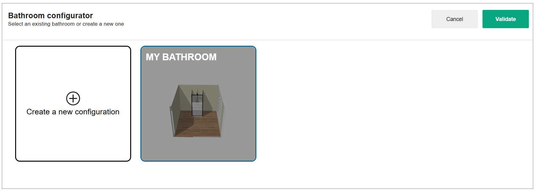 Existing Bathroom Configurator