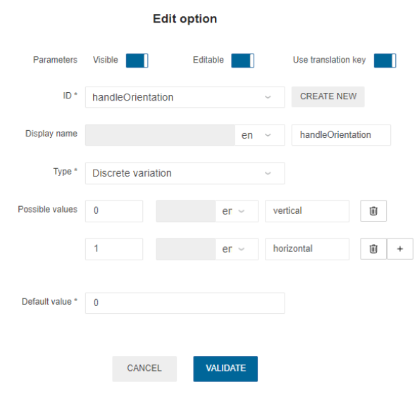 Edit option - with translation keys