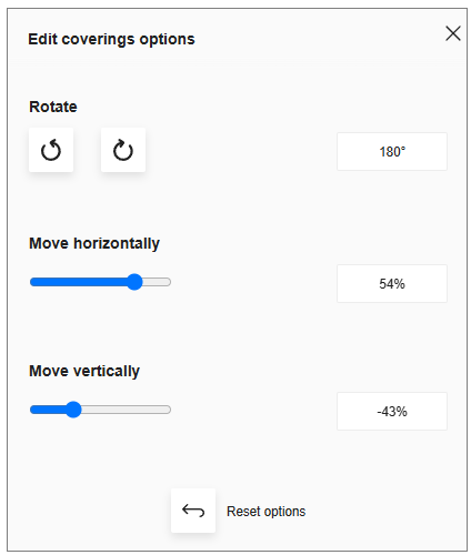 Edit coverings options