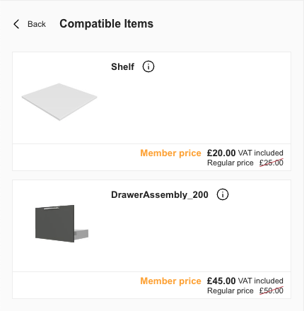 Compatible items - Catalog